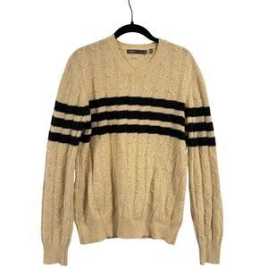 Vince Varsity‎ Striped Cable Knit V-Neck Sweater Men's Size M